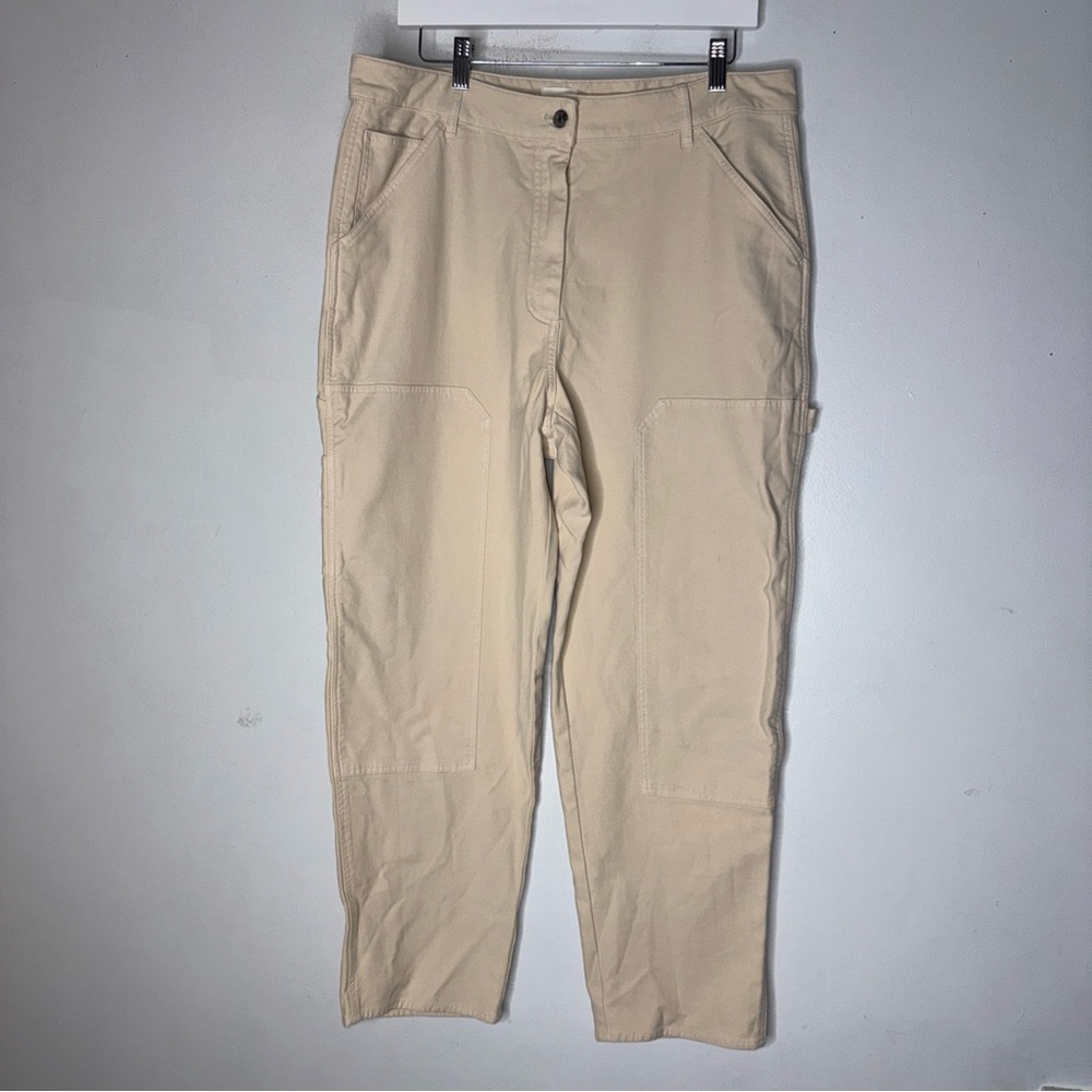 Wilfred Free Pants Beige Modern Utility High Rise Aritzia Ladies Casual Size 16